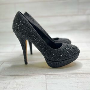 Black rhinestone size 11 heels new with box